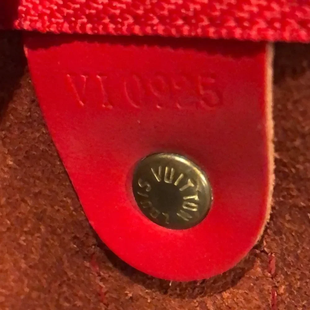 LOUIS VUITTON Red Epi Keepall Travel Weekend Duffle Bag LV 45 VI0925